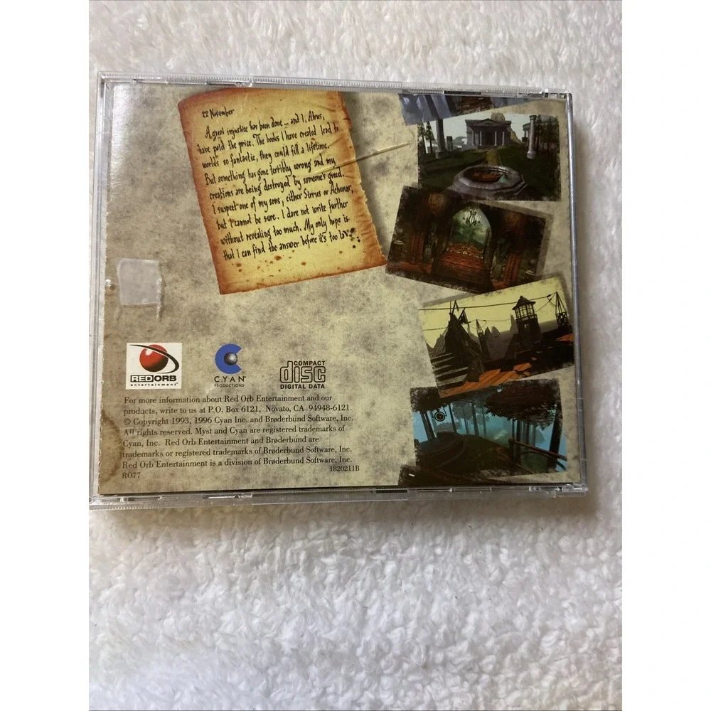 Myst PC 1996 MPC Classic Windows Game Original CD ROM‎ User Manual